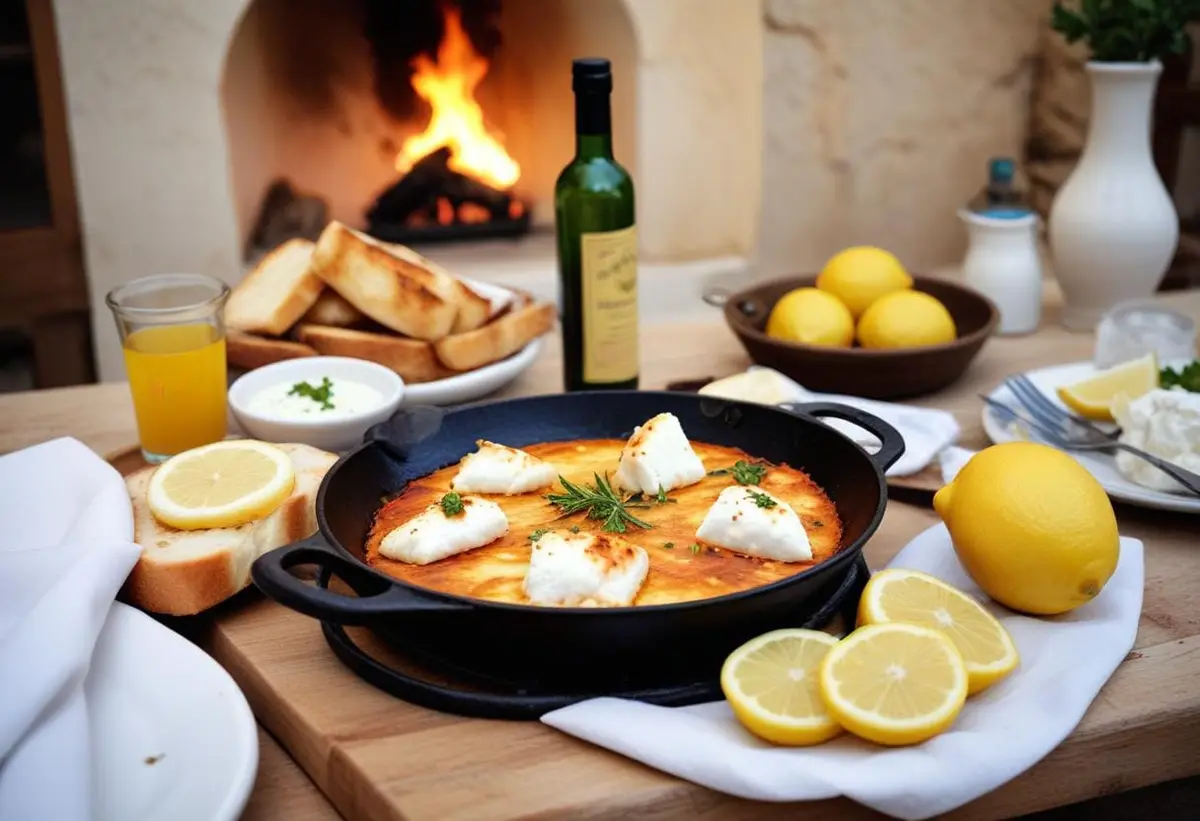 Saganaki illustration